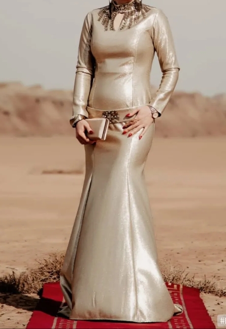 Gold evening dress