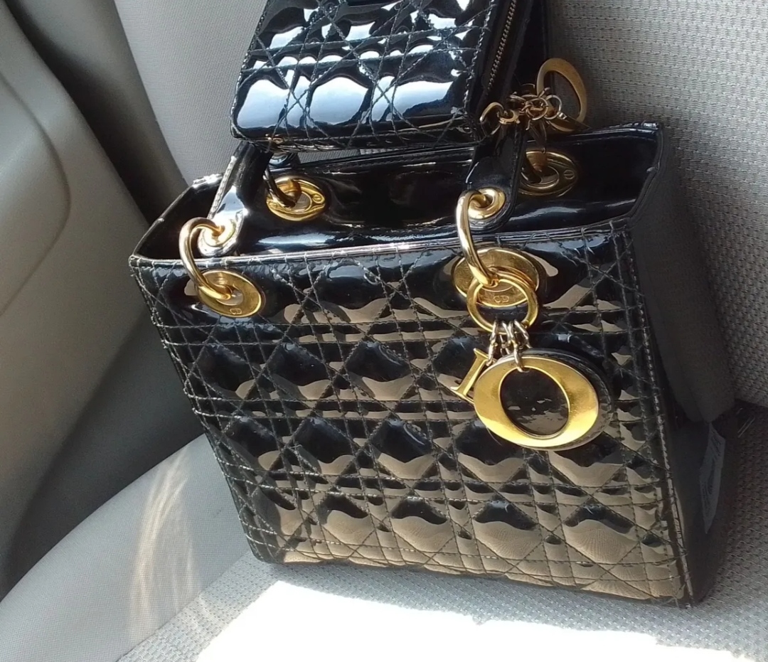 medium lady dior patent leather